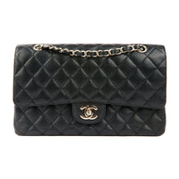 CHANEL - Sac bandoulière Classique Timeless médium cuir grainé noir - Handbag