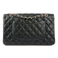 CHANEL - Sac bandoulière Classique Timeless médium cuir grainé noir - Handbag