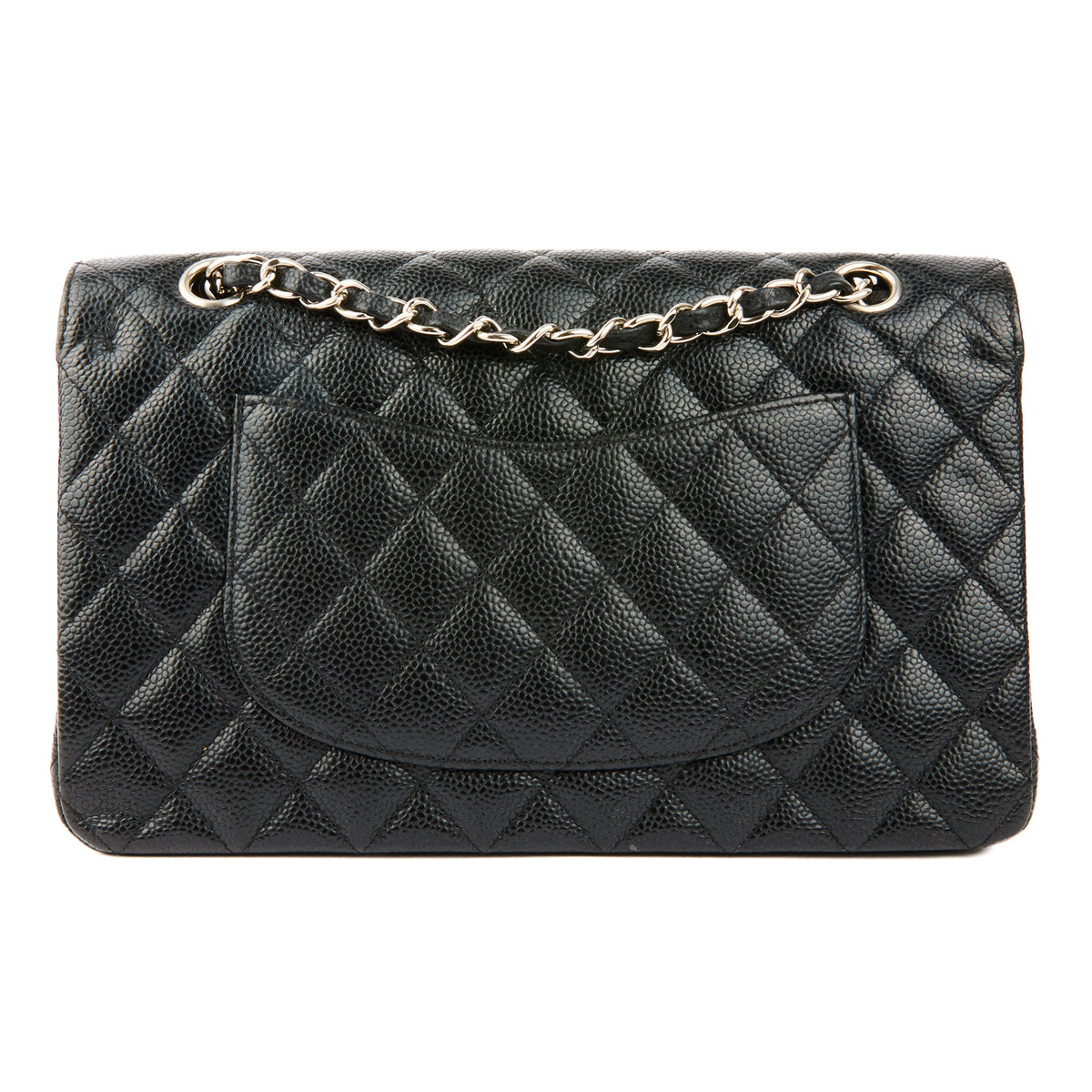 CHANEL - Sac bandoulière Classique Timeless médium cuir grainé noir - Handbag