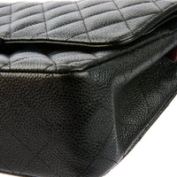 CHANEL - Sac bandoulière Classique Timeless médium cuir grainé noir - Handbag