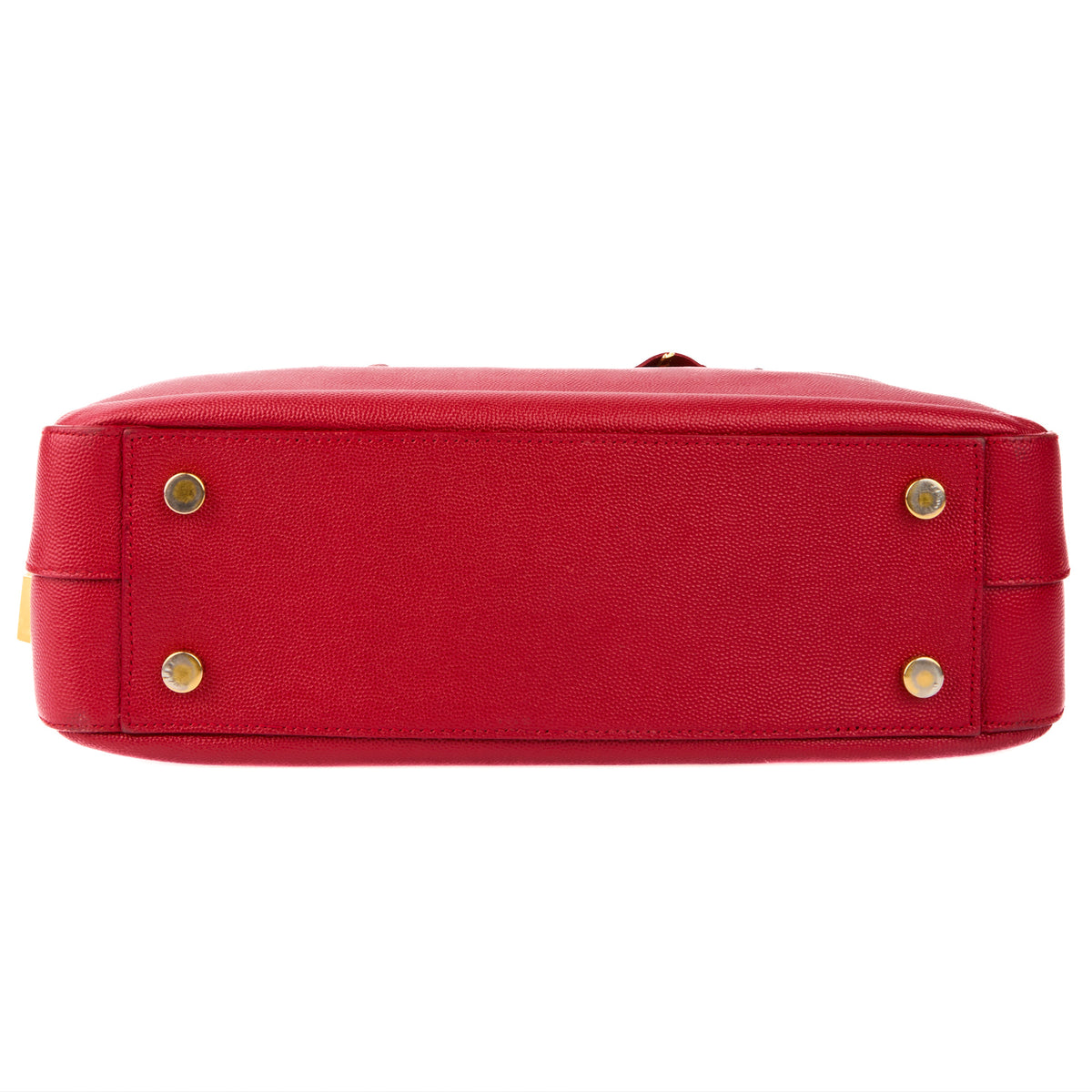 SAINT LAURENT - Sac à main porte document Museum cuir rouge - Briefcase