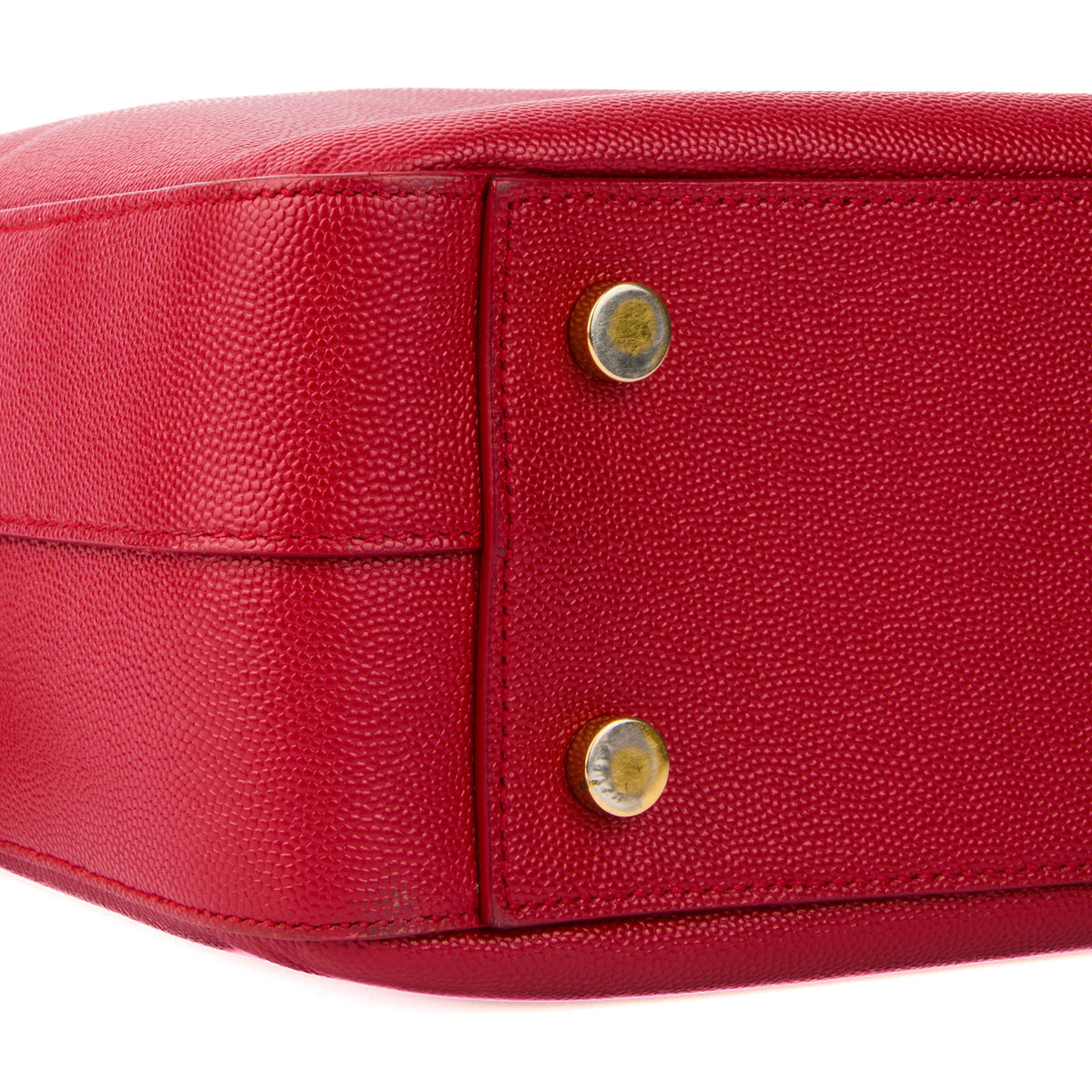 SAINT LAURENT - Sac à main porte document Museum cuir rouge - Briefcase