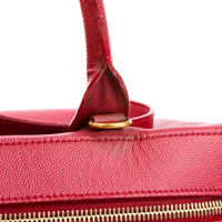 SAINT LAURENT - Sac à main porte document Museum cuir rouge - Briefcase