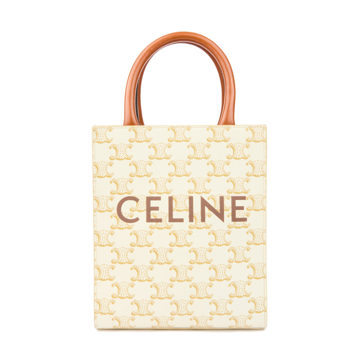 CELINE - Mini Vertical Cabas handbag in ecru monogram canvas