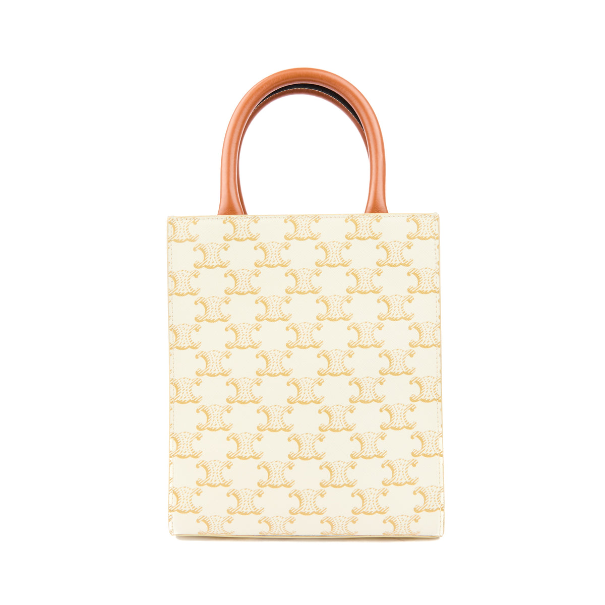 CELINE - Mini Vertical Cabas handbag in ecru monogram canvas