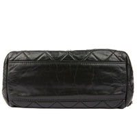 CHANEL - Sac bandoulière à rabat Classique flap CC cuir noir - Handbag