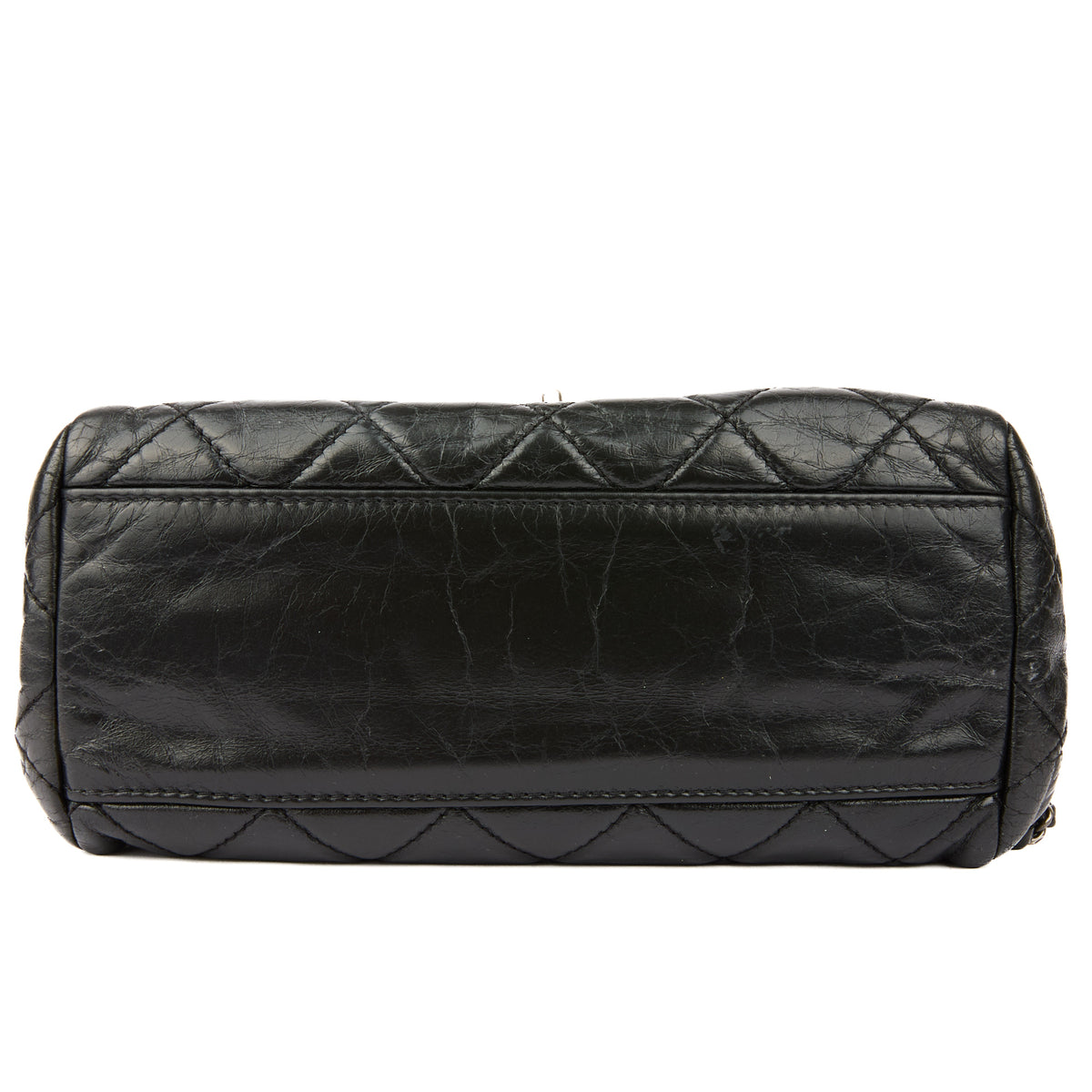 CHANEL - Sac bandoulière à rabat Classique flap CC cuir noir - Handbag