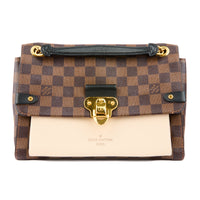 LOUIS VUITTON - Sac bandoulière Vavin PM toile rose & damier Ébène - Handbag
