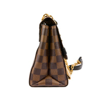 LOUIS VUITTON - Sac bandoulière Vavin PM toile rose & damier Ébène - Handbag