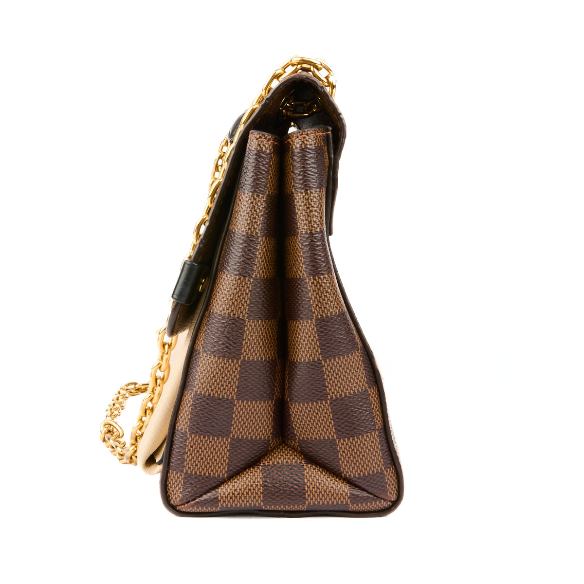 LOUIS VUITTON - Sac bandoulière Vavin PM toile rose & damier Ébène - Handbag