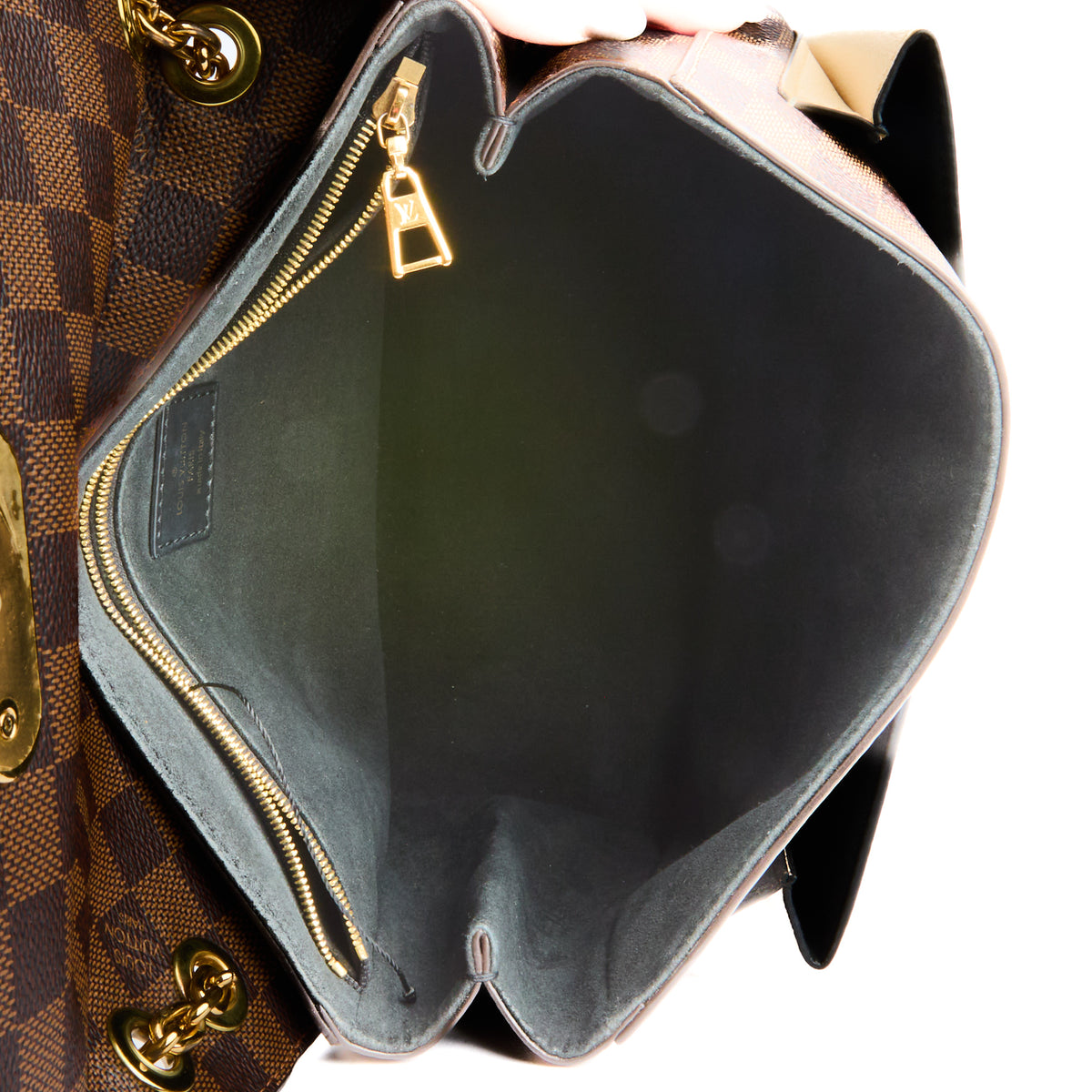 LOUIS VUITTON - Sac bandoulière Vavin PM toile rose & damier Ébène - Handbag