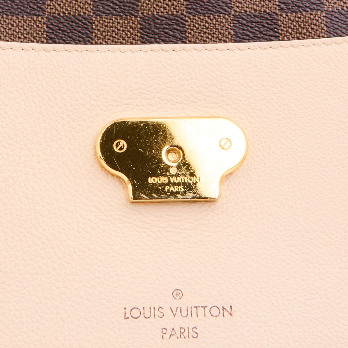 LOUIS VUITTON - Sac bandoulière Vavin PM toile rose & damier Ébène - Handbag