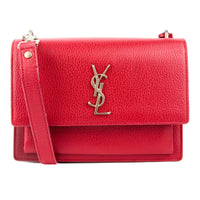 SAINT LAURENT - Sac bandoulière Sunset Medium cuir rouge - Handbag