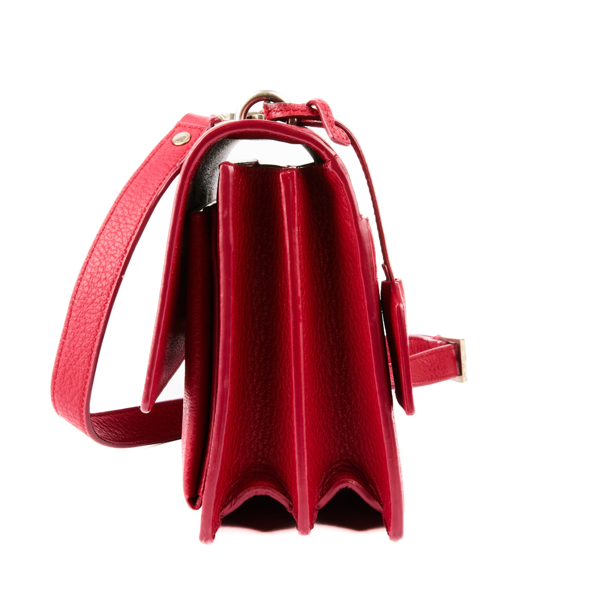 SAINT LAURENT - Sac bandoulière Sunset Medium cuir rouge - Handbag
