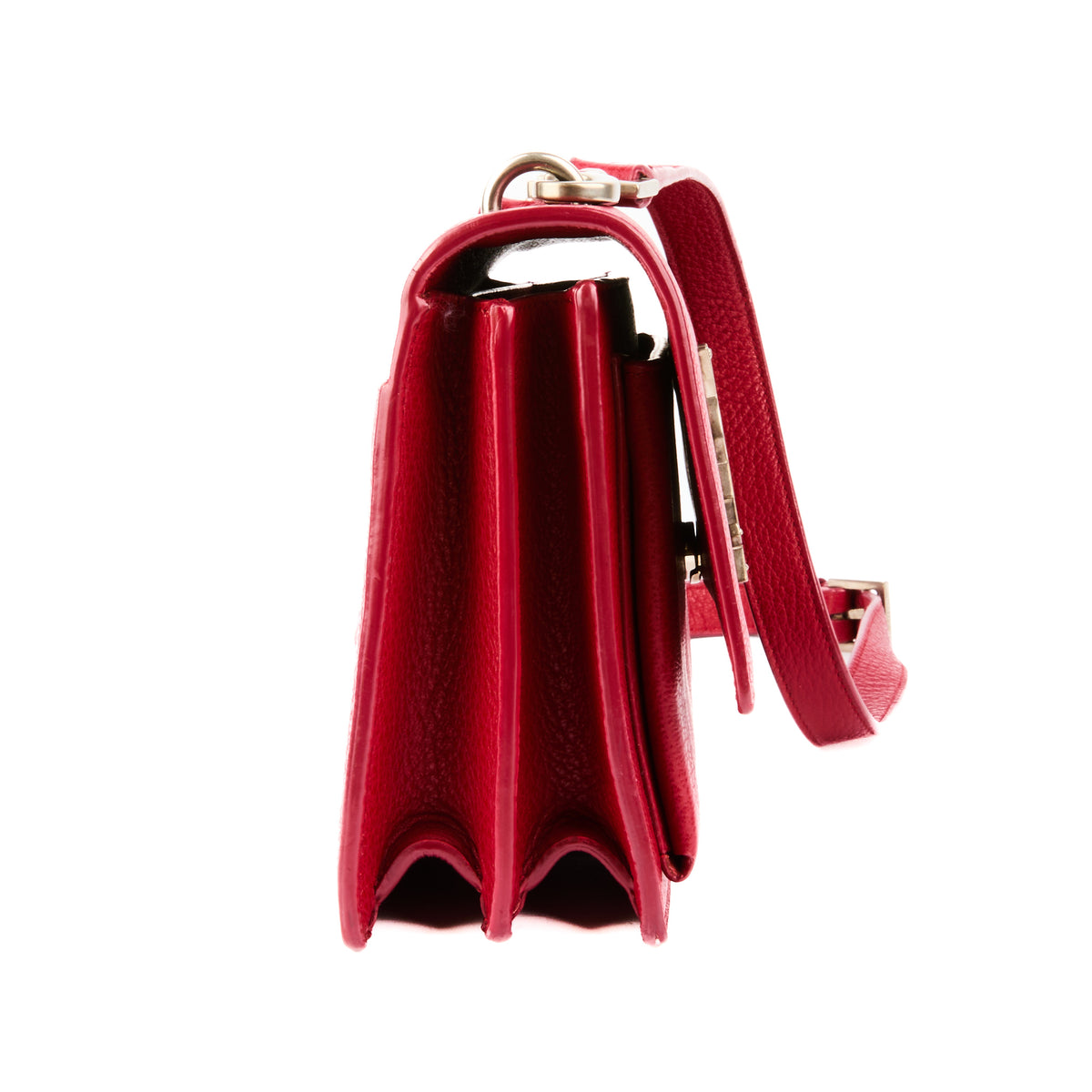 SAINT LAURENT - Sac bandoulière Sunset Medium cuir rouge - Handbag