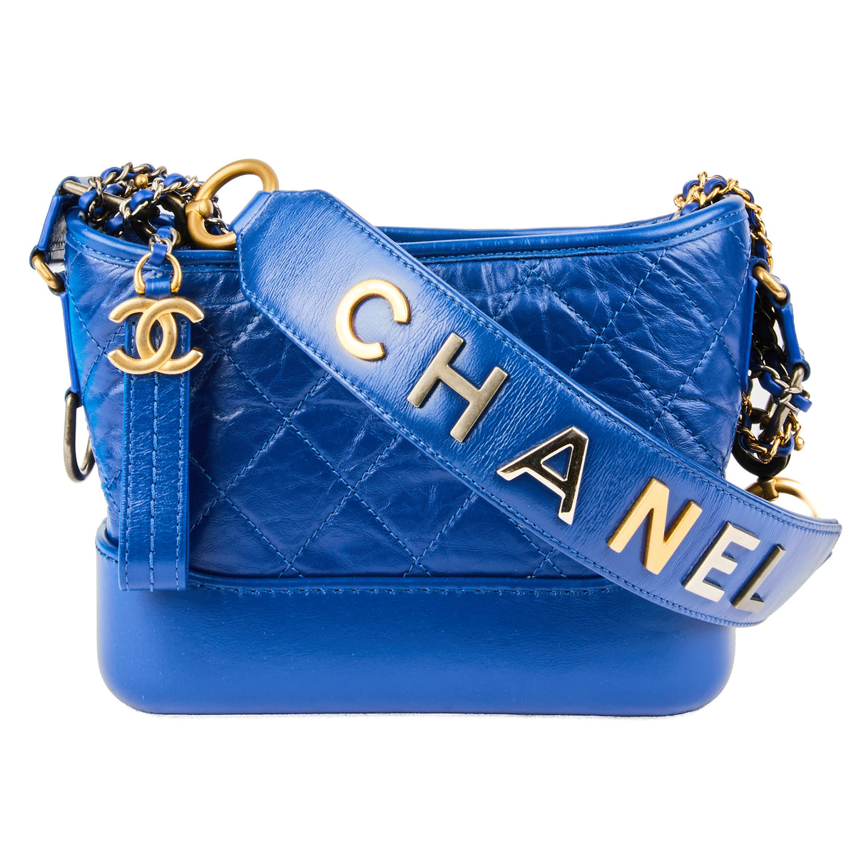 CHANEL - Sac Gabrielle petit modèle cuir Bleu - Handbag