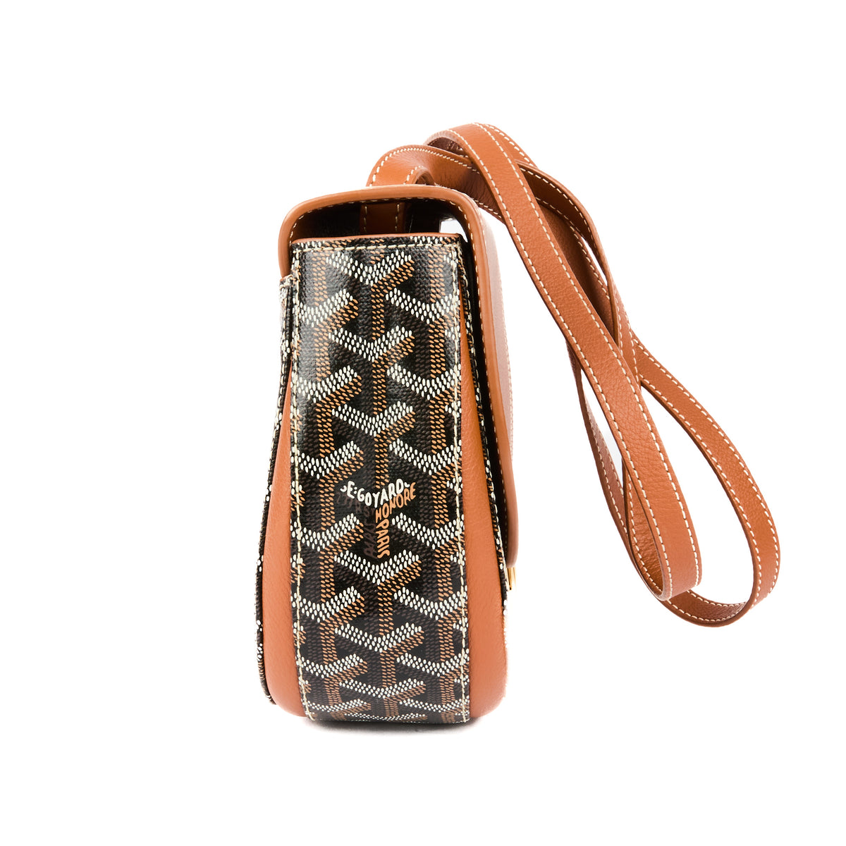 GOYARD - Sac à bandoulière Goyard 233 cuir marron toile monogramme - Handbag