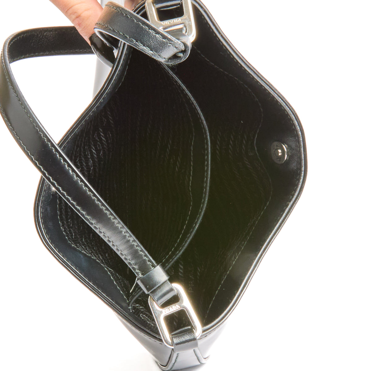 PRADA - Sac bandoulière Cléo cuir noir - Handbag
