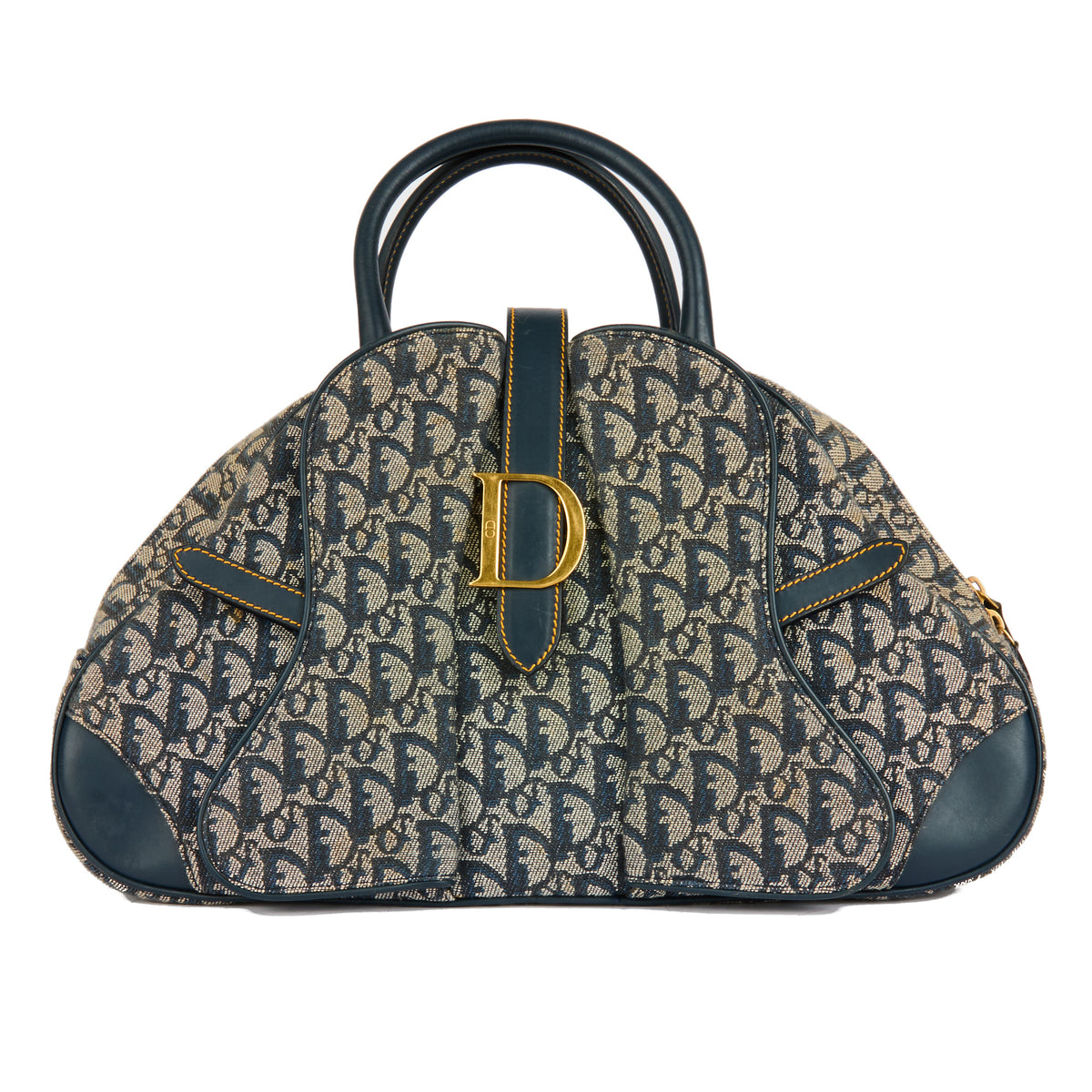 DIOR - Blue Double Saddle Bowler Bag