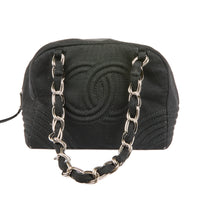 CHANEL - Sac à main Coco Bowling Logo CC toile noir - Handbag
