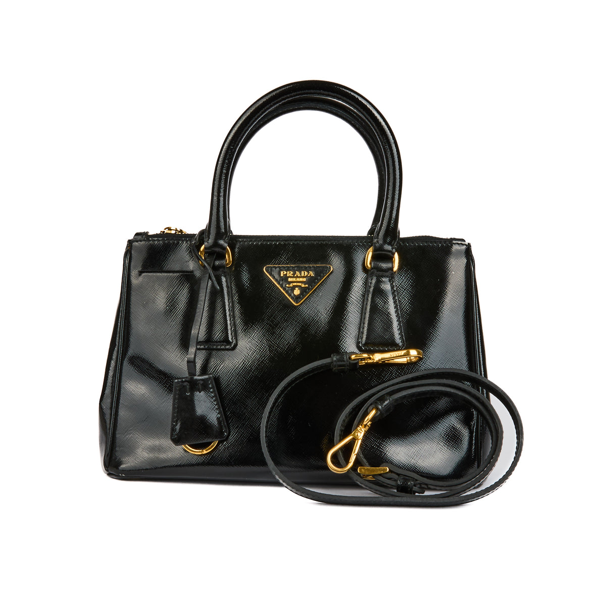 PRADA - Sac à main Galleria cuir noir - Handbag