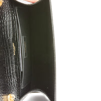SAINT LAURENT - Sac bandoulière Kate tassel cuir embossé croco noir - Handbag