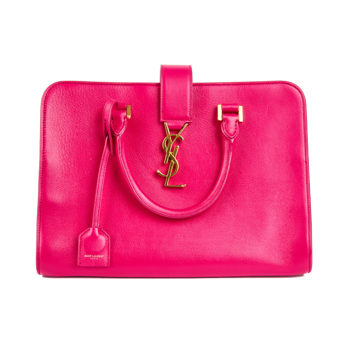 SAINT LAURENT - Sac à main Monogram cabas cuir rose fushia - Handbag