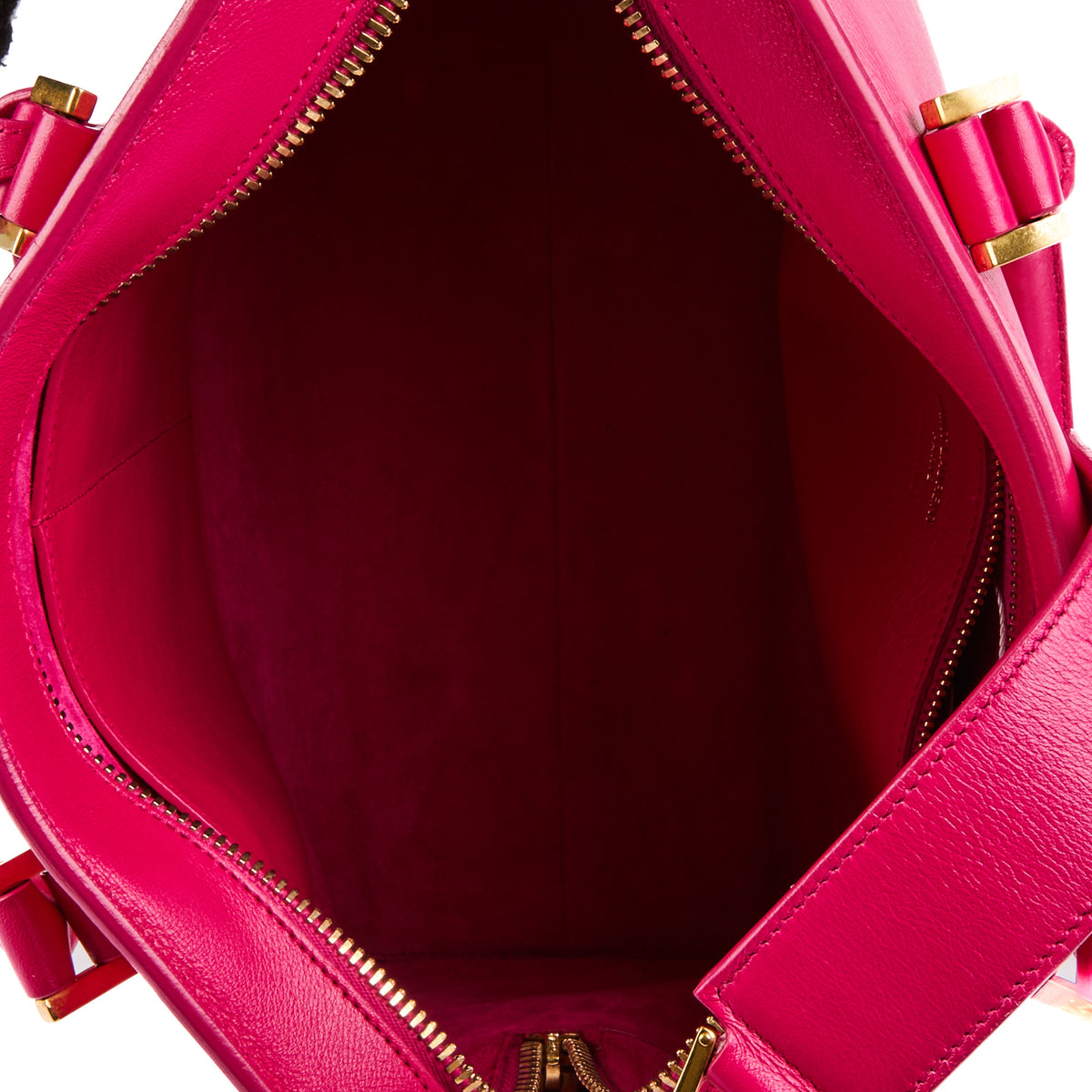 SAINT LAURENT - Sac à main Monogram cabas cuir rose fushia - Handbag