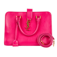 SAINT LAURENT - Sac à main Monogram cabas cuir rose fushia - Handbag