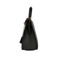 HERMES - Sac à main Kelly 25 cuir Epsom noir goldhardware - Handbag