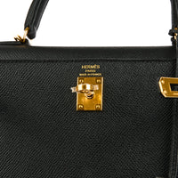 HERMES - Sac à main Kelly 25 cuir Epsom noir goldhardware - Handbag