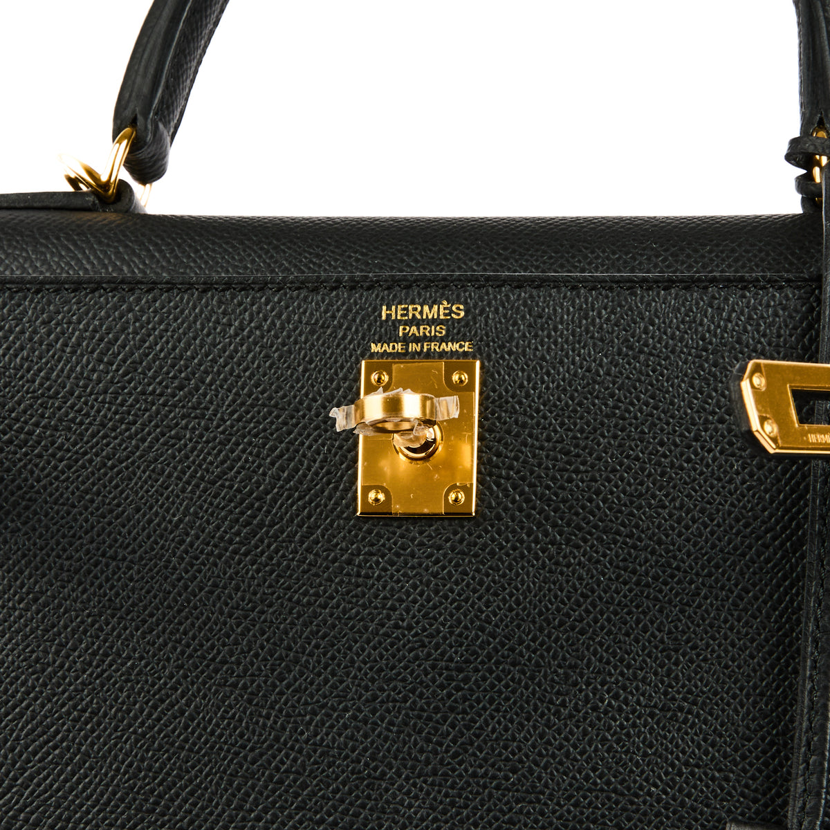 HERMES - Sac à main Kelly 25 cuir Epsom noir goldhardware - Handbag