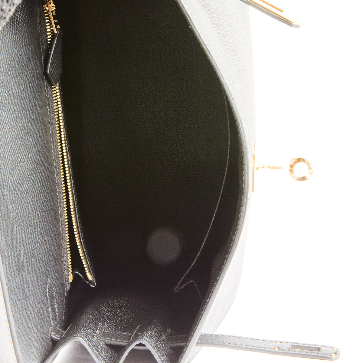 HERMES - Sac à main Kelly 25 cuir Epsom noir goldhardware - Handbag