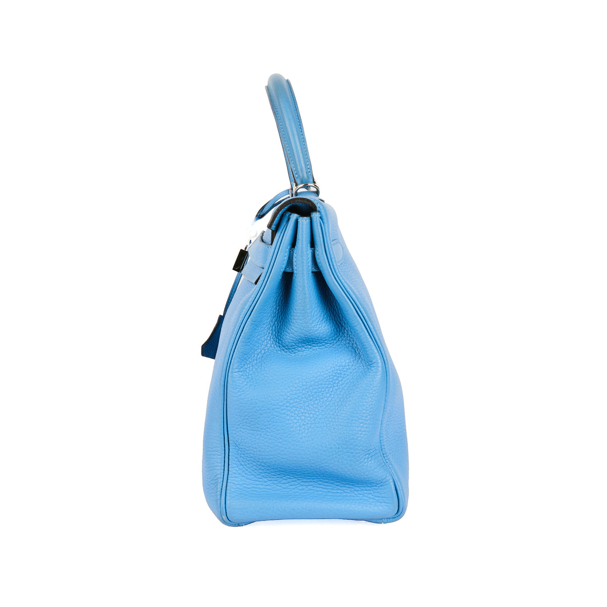 HERMÈS - Sac à main Kelly 32 cuir Togo bleu - Handbag