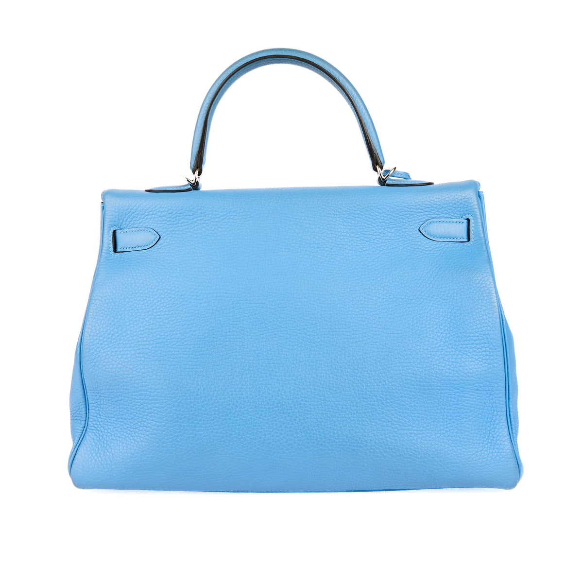 HERMÈS - Sac à main Kelly 32 cuir Togo bleu - Handbag
