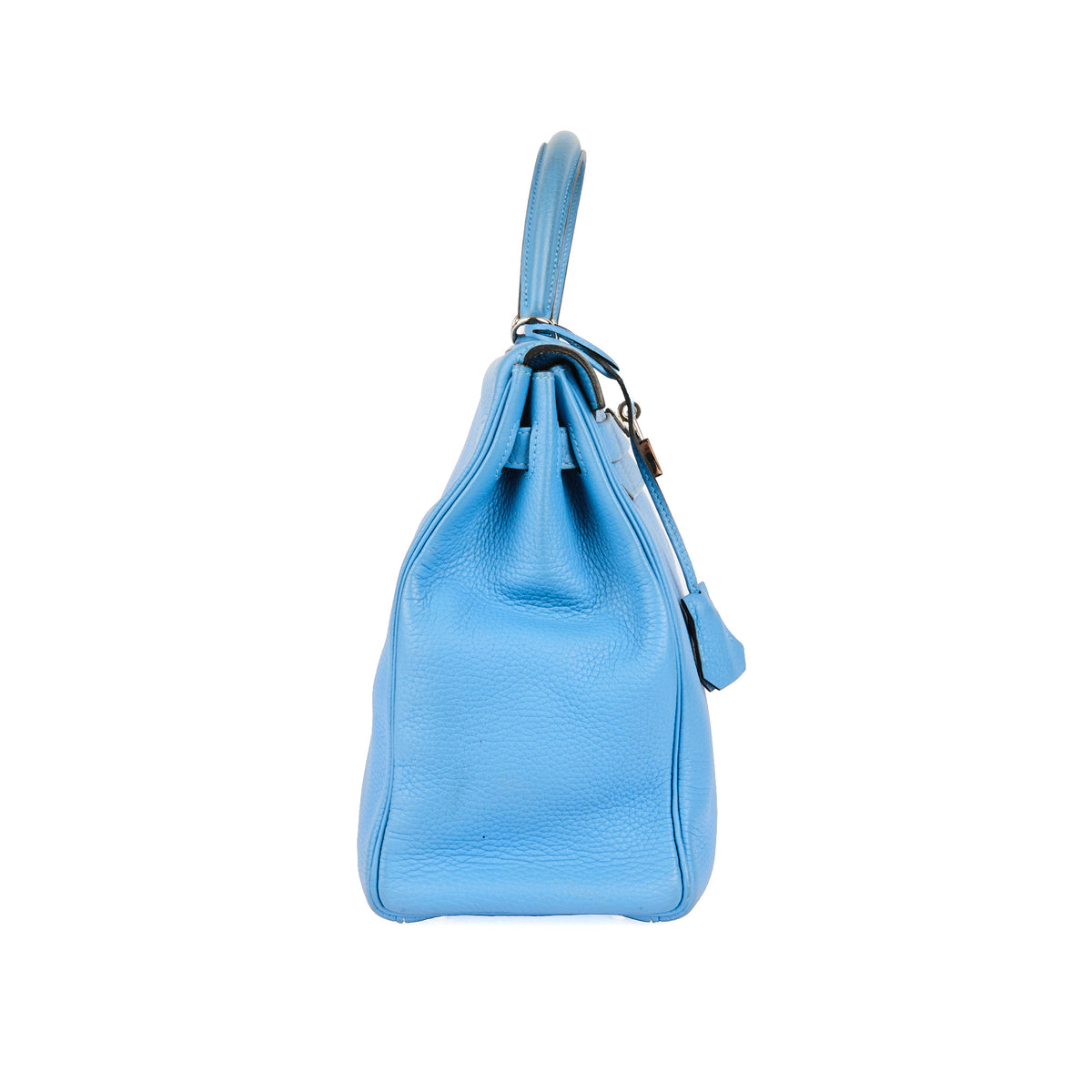HERMÈS - Sac à main Kelly 32 cuir Togo bleu - Handbag