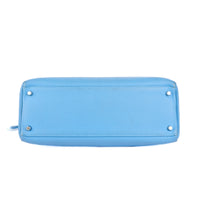 HERMÈS - Sac à main Kelly 32 cuir Togo bleu - Handbag
