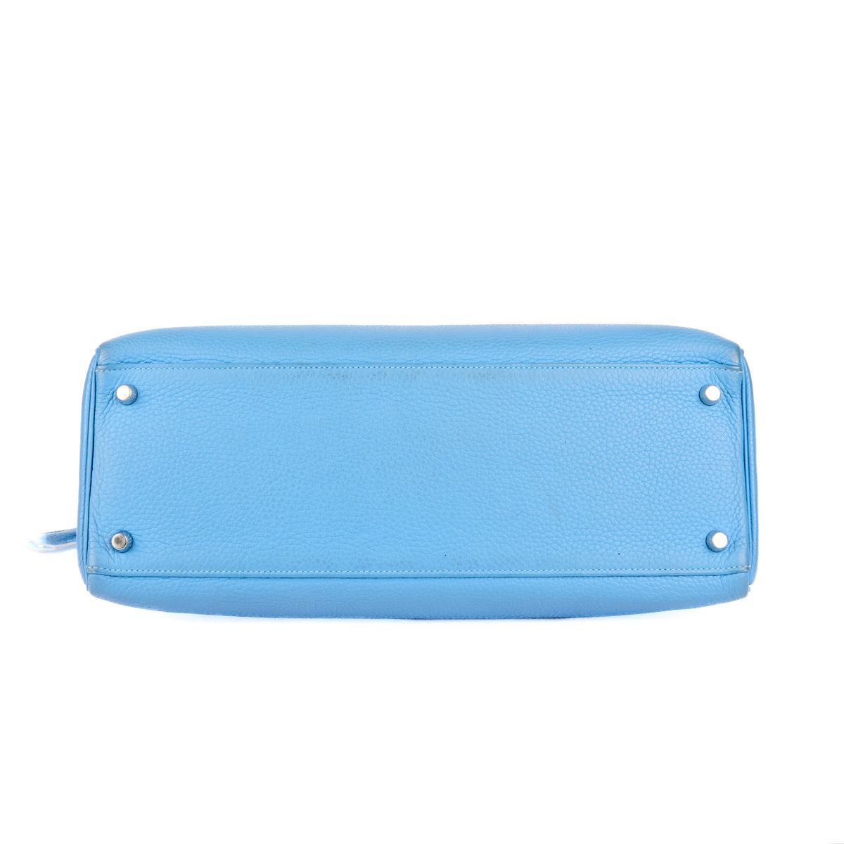 HERMÈS - Sac à main Kelly 32 cuir Togo bleu - Handbag