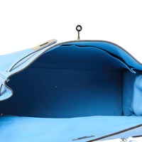 HERMÈS - Sac à main Kelly 32 cuir Togo bleu - Handbag