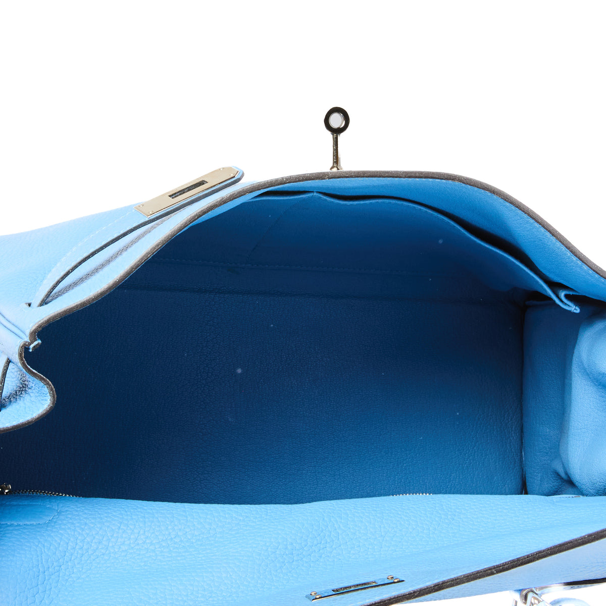 HERMÈS - Sac à main Kelly 32 cuir Togo bleu - Handbag