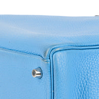 HERMÈS - Sac à main Kelly 32 cuir Togo bleu - Handbag