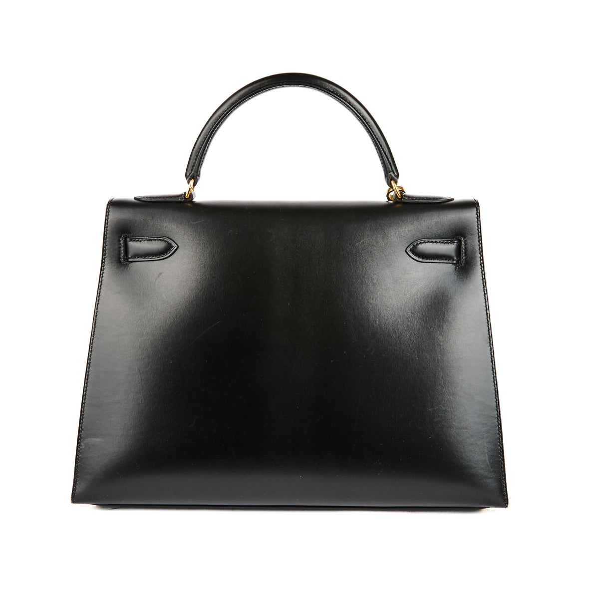 HERMES - Sac à main Kelly 32 Vintage cuir Box noir gold hardware - Handbag