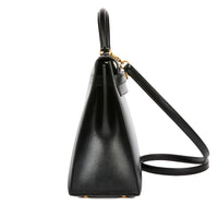 HERMES - Sac à main Kelly 32 Vintage cuir Box noir gold hardware - Handbag