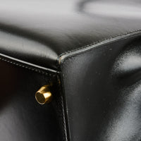 HERMES - Sac à main Kelly 32 Vintage cuir Box noir gold hardware - Handbag