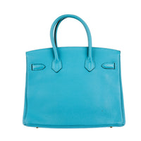 HERMES - Sac à main Birkin 30 cuir Togo Bleu Paon - Handbag