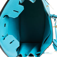 HERMES - Sac à main Birkin 30 cuir Togo Bleu Paon - Handbag