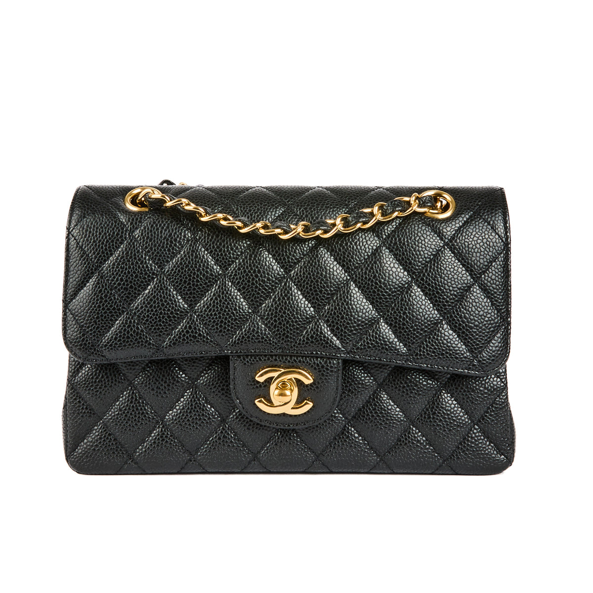 CHANEL - Sac bandoulière Classique Timeless Small cuir caviar noir - Handbag