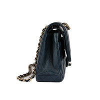 CHANEL - Timeless Classic Bag in Black Caviar Blue Leather