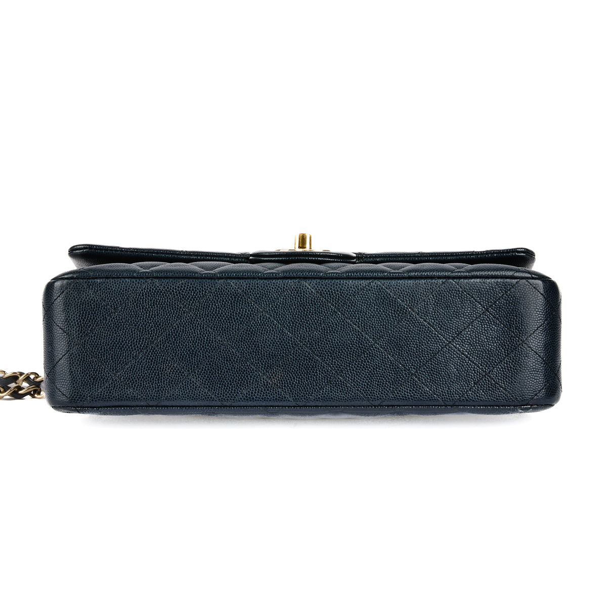 CHANEL - Timeless Classic Bag in Black Caviar Blue Leather