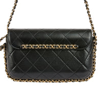 CHANEL - Sac bandoulière Wallet On Chain matelassé cuir entrelacé noir - Handbag